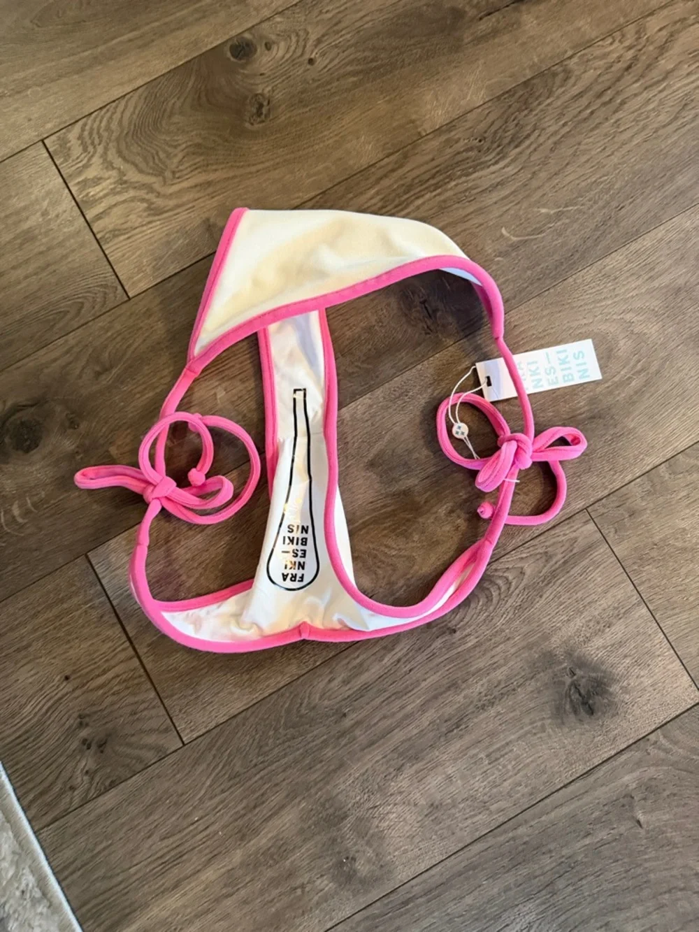 Frankie’s bikinis “Connor” Terry Cheeky Bikini Bottom - Strawberry Shortcake